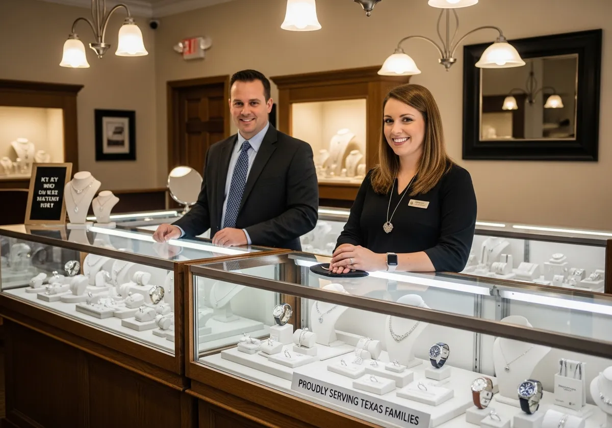 Edward Jewels & Watches store interior in Willis, Texas
